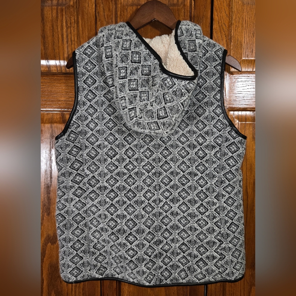 Ruff Hewn Wool Blend Gray Patterned Toggle Sherpa… - image 4